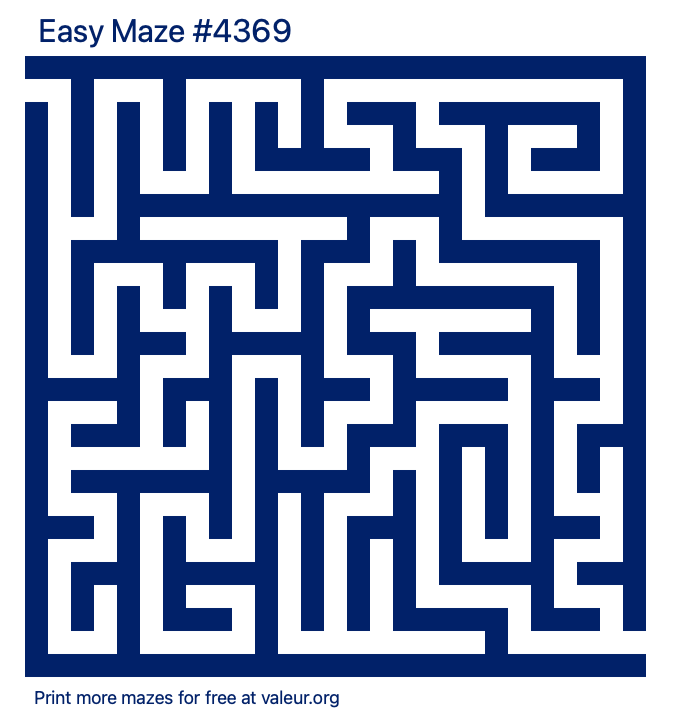 Free Printable Easy Maze number 4369