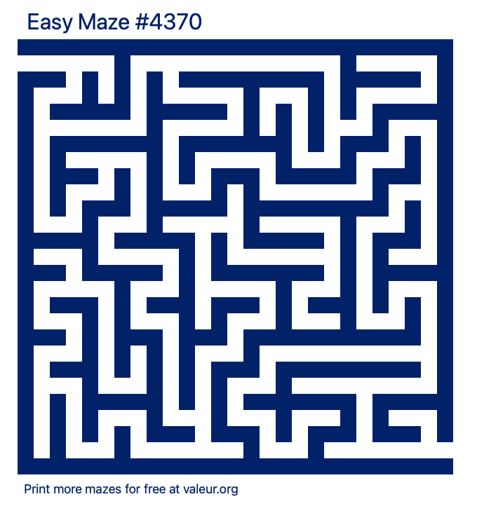 Free Printable Easy Maze number 4370