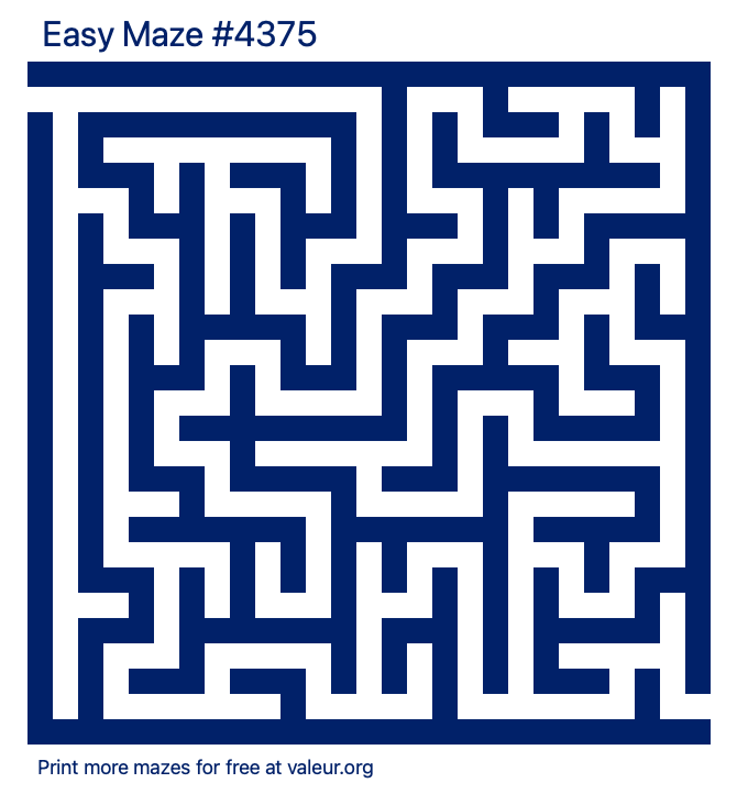 Free Printable Easy Maze number 4375