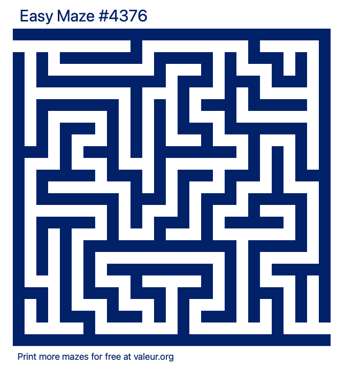 Free Printable Easy Maze number 4376