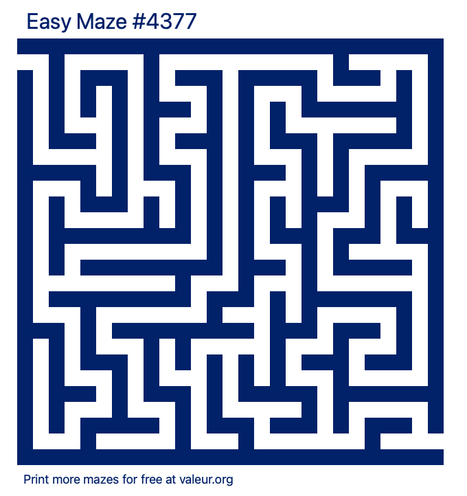 Free Printable Easy Maze number 4377