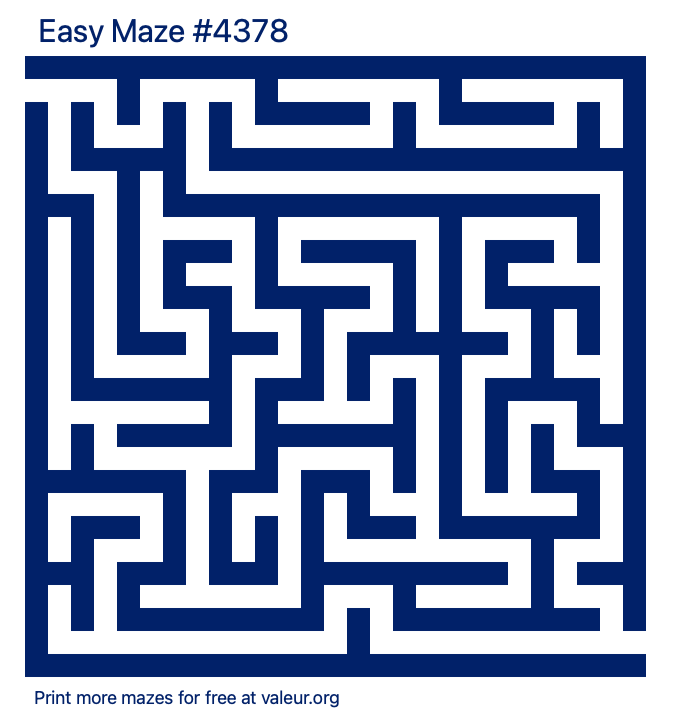 Free Printable Easy Maze number 4378