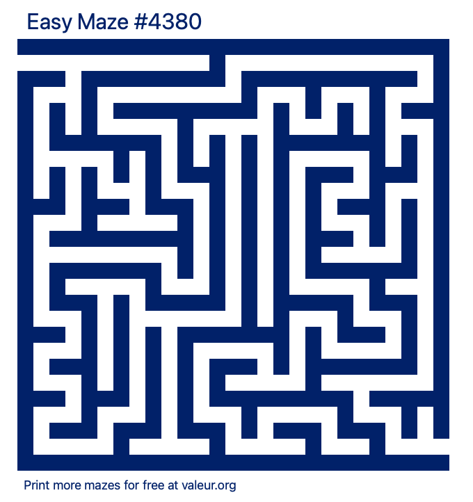 Free Printable Easy Maze number 4380