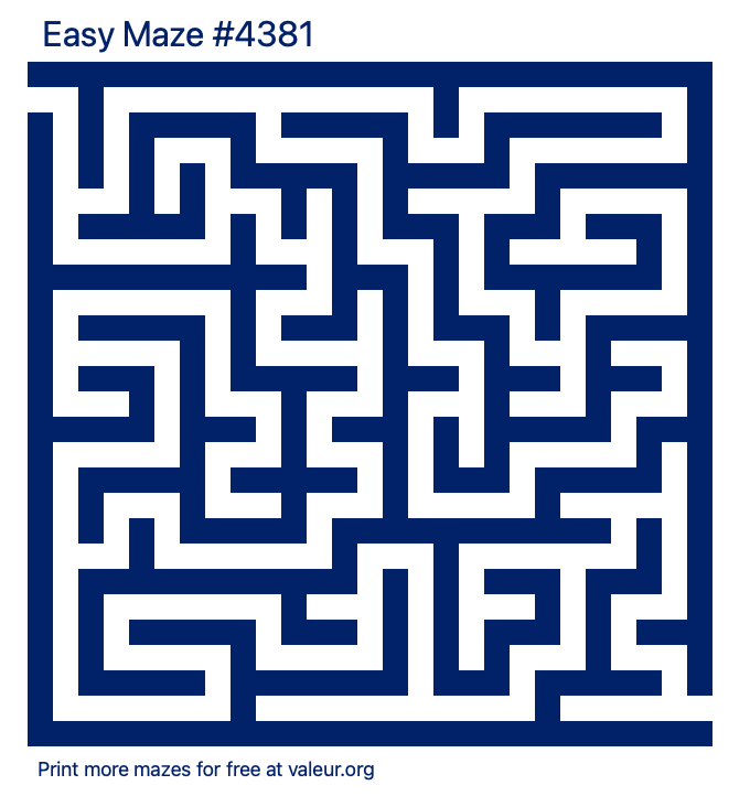 Free Printable Easy Maze number 4381