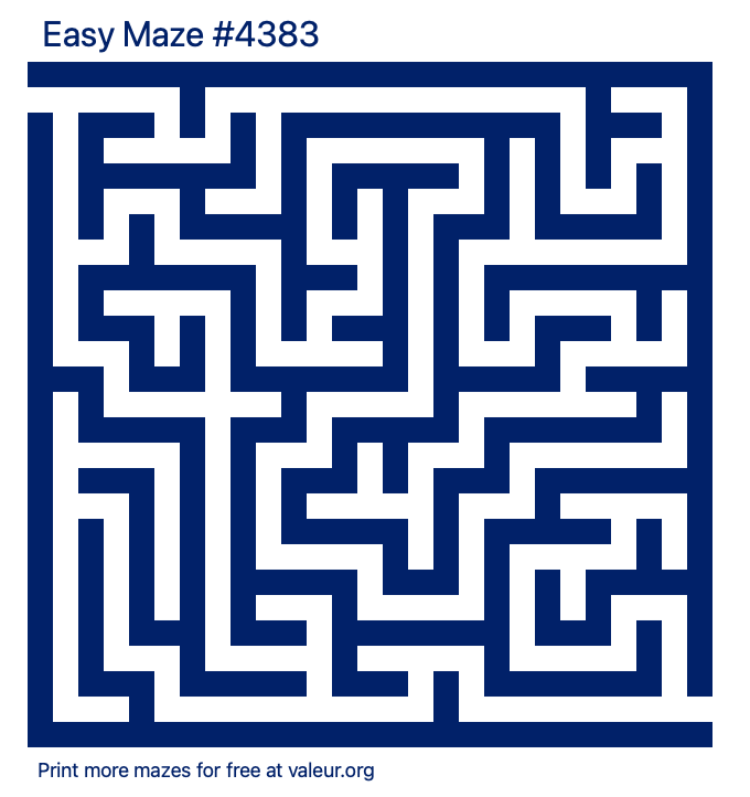 Free Printable Easy Maze number 4383