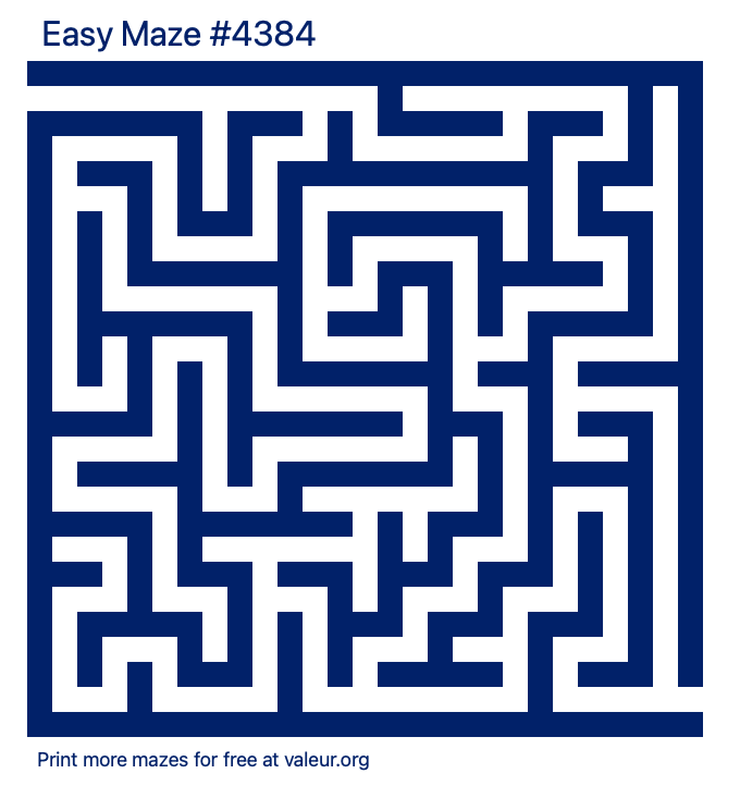 Free Printable Easy Maze number 4384