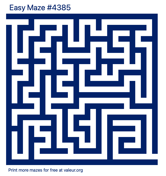 Free Printable Easy Maze number 4385