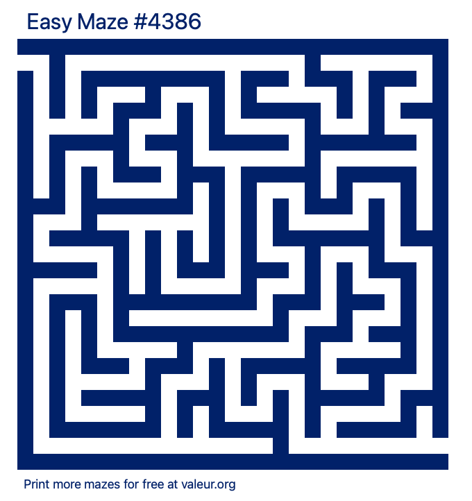 Free Printable Easy Maze number 4386