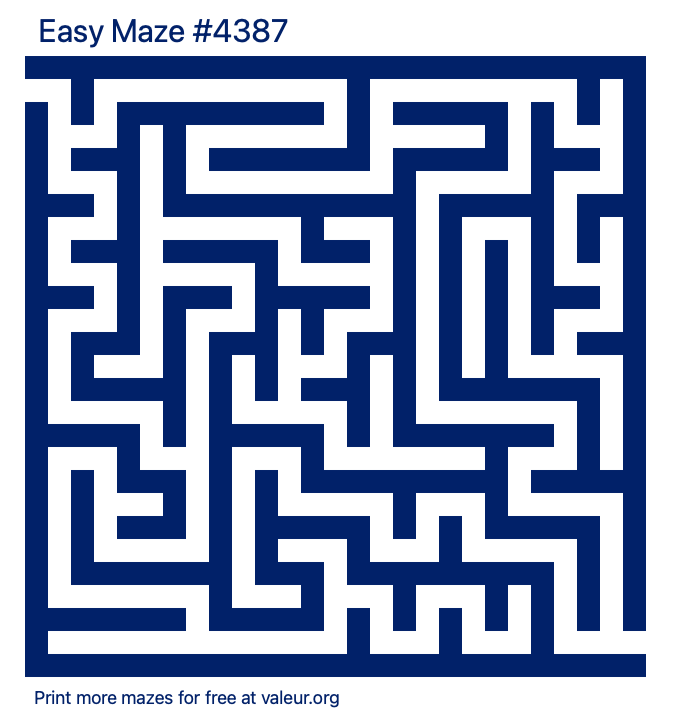 Free Printable Easy Maze number 4387