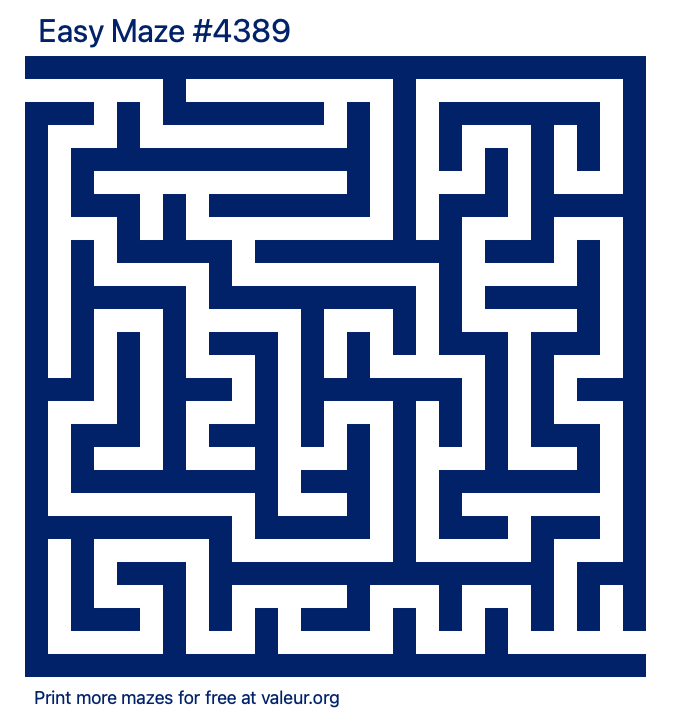 Free Printable Easy Maze number 4389