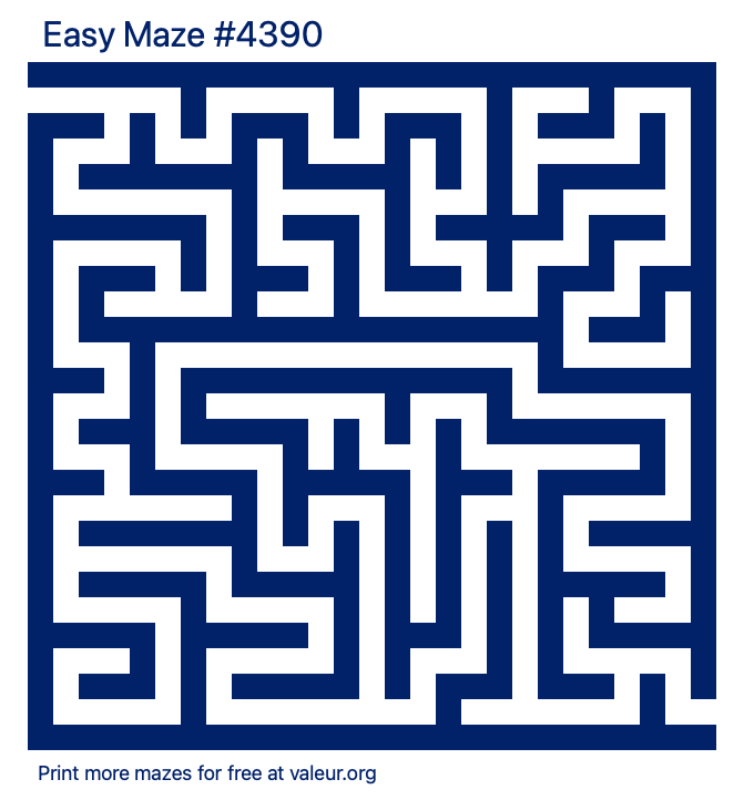 Free Printable Easy Maze number 4390