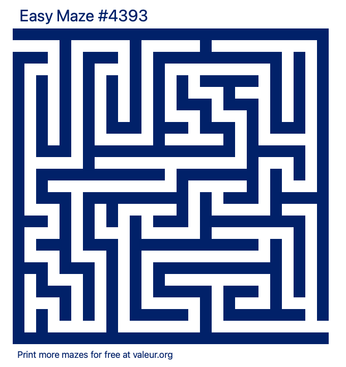 Free Printable Easy Maze number 4393