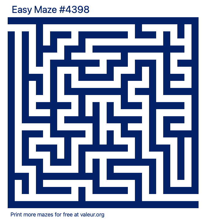 Free Printable Easy Maze number 4398