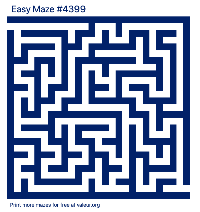 Free Printable Easy Maze number 4399