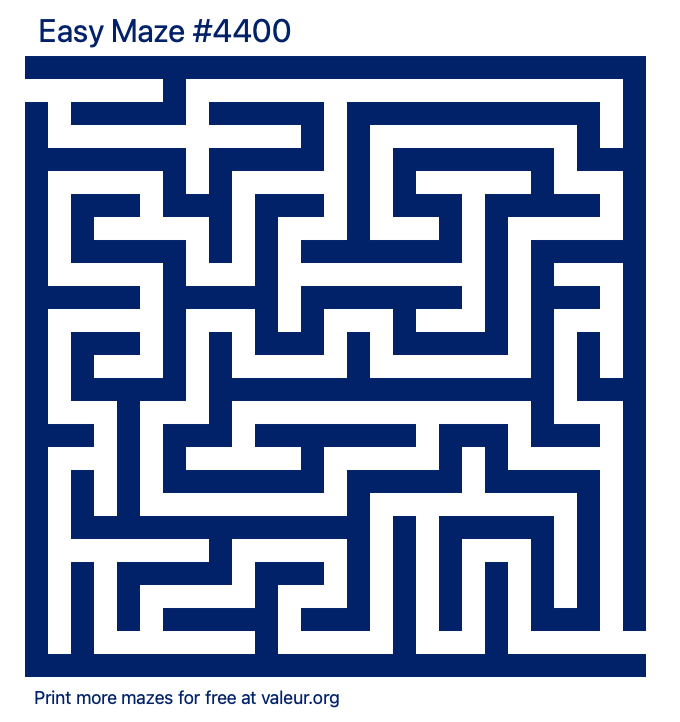 Free Printable Easy Maze number 4400