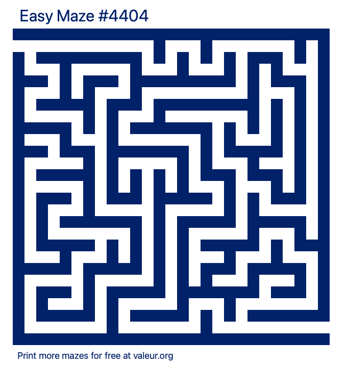 Free Printable Easy Maze number 4404