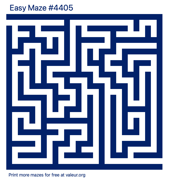 Free Printable Easy Maze number 4405