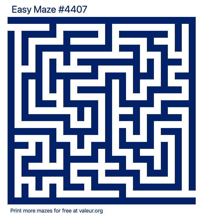 Free Printable Easy Maze number 4407