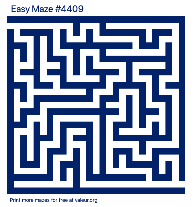 Free Printable Easy Maze number 4409