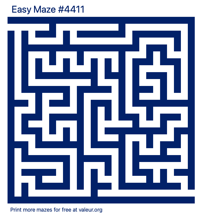 Free Printable Easy Maze number 4411