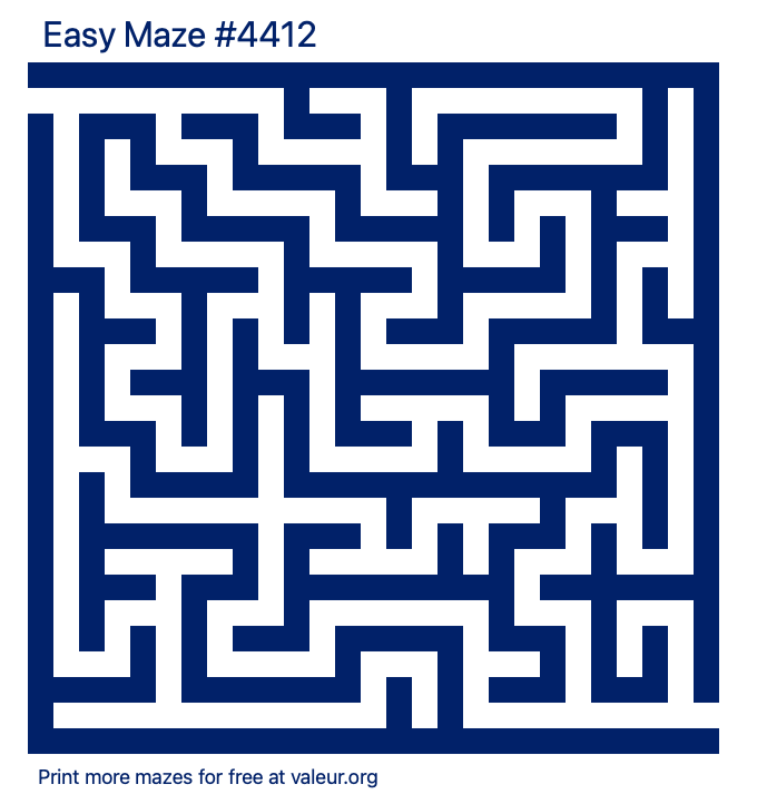 Free Printable Easy Maze number 4412