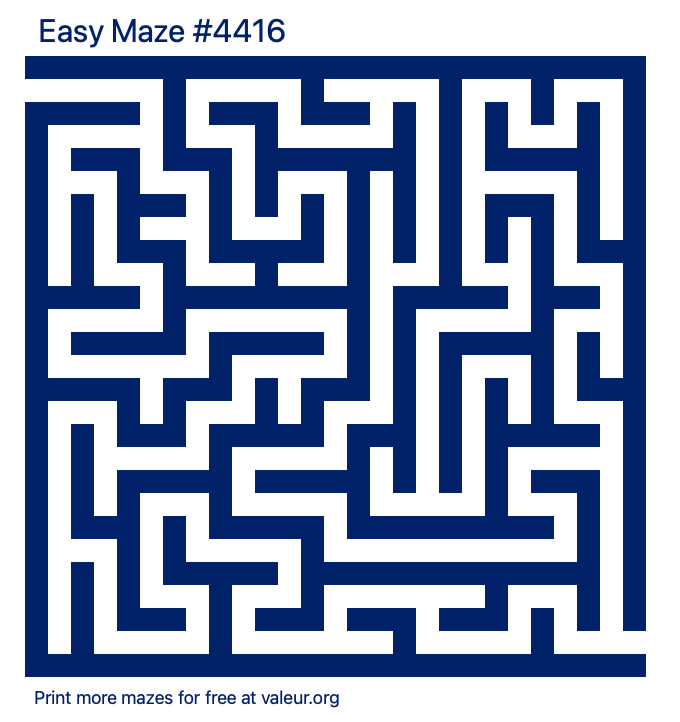 Free Printable Easy Maze number 4416