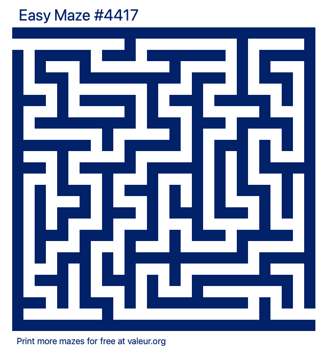 Free Printable Easy Maze number 4417