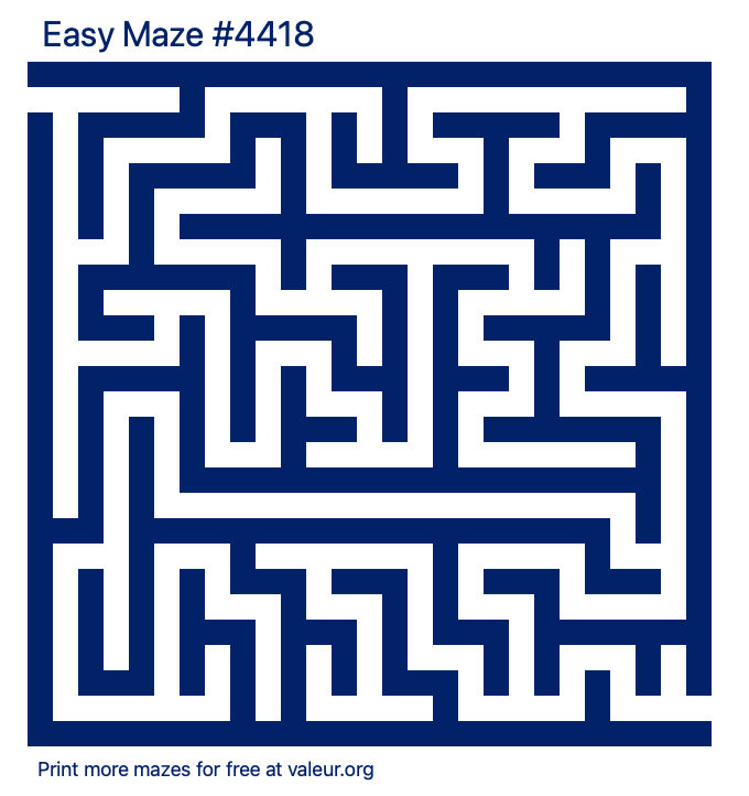 Free Printable Easy Maze number 4418