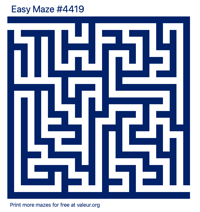 Free Printable Easy Maze number 4419