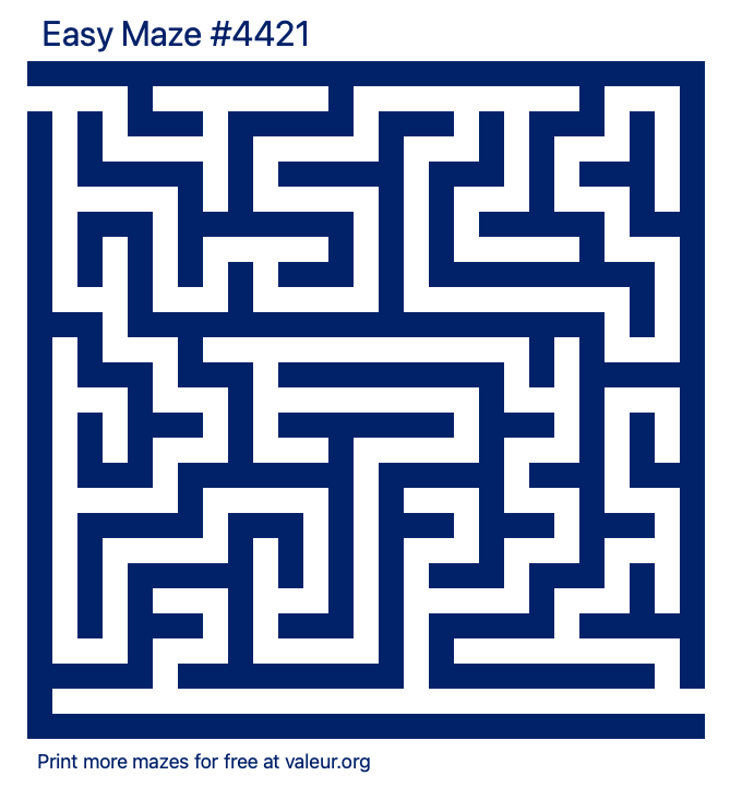 Free Printable Easy Maze number 4421