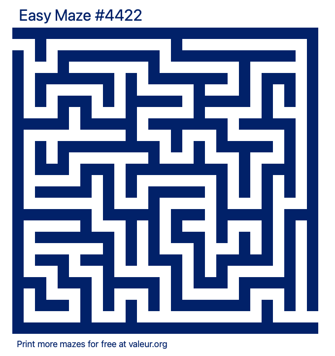 Free Printable Easy Maze number 4422