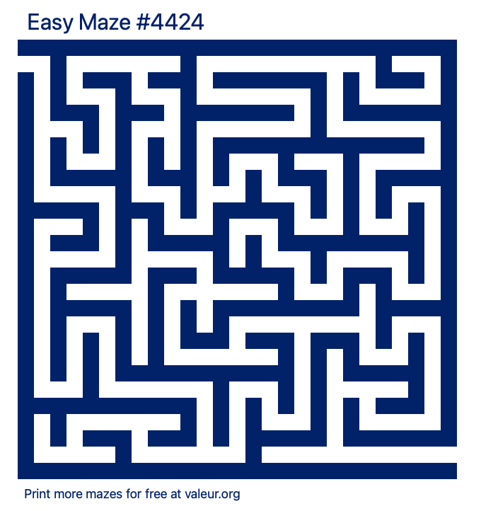 Free Printable Easy Maze number 4424