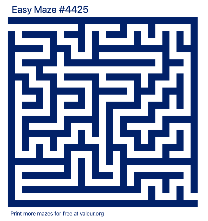 Free Printable Easy Maze number 4425