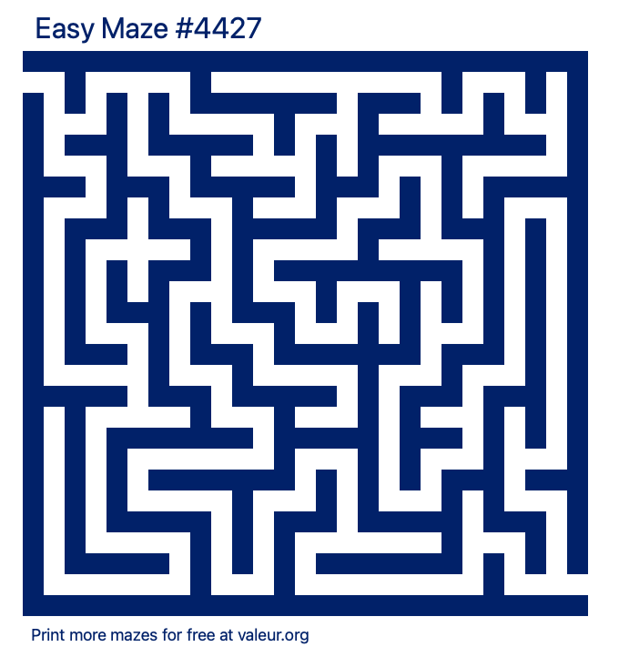 Free Printable Easy Maze number 4427