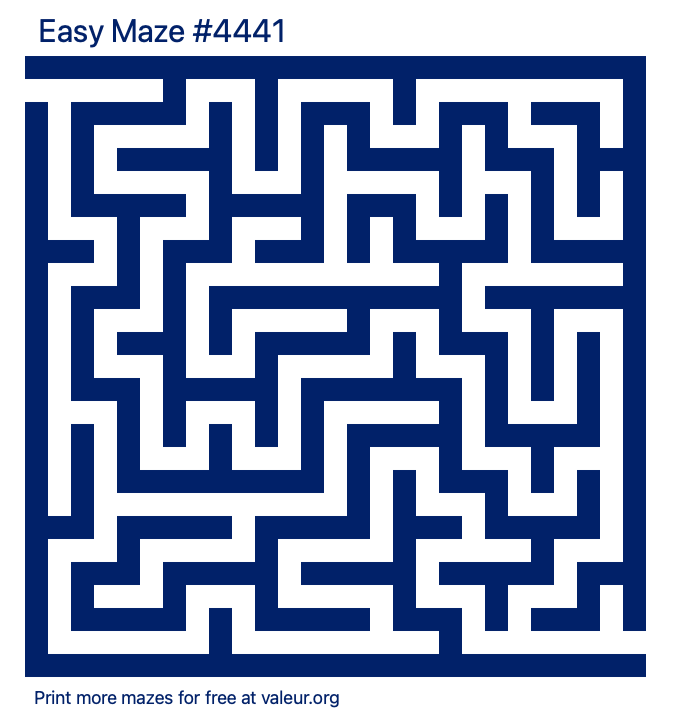 Free Printable Easy Maze number 4441