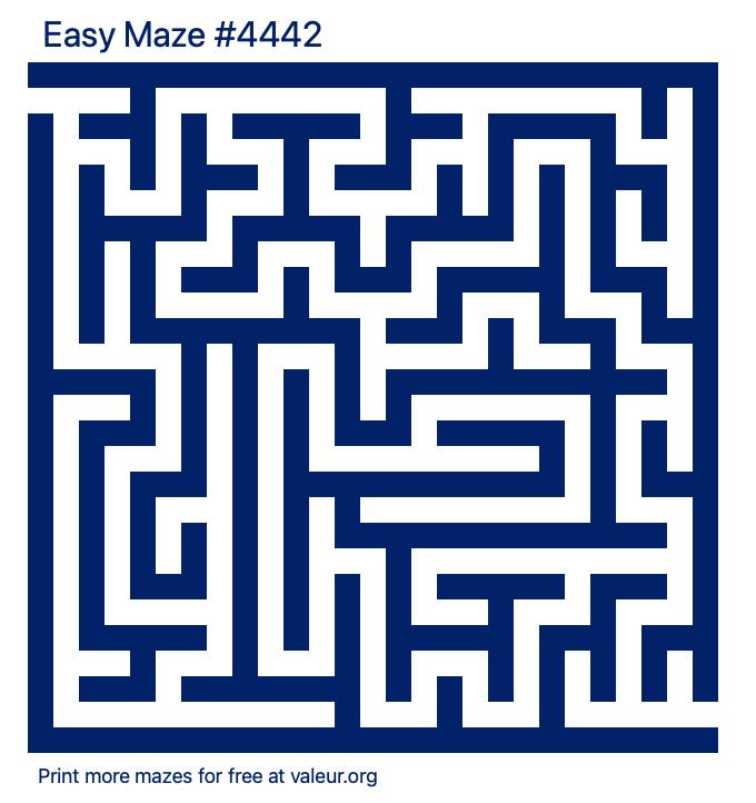 Free Printable Easy Maze number 4442