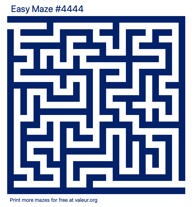 Free Printable Easy Maze number 4444