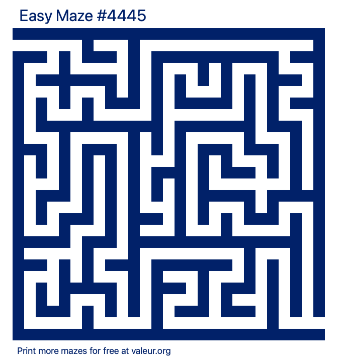 Free Printable Easy Maze number 4445