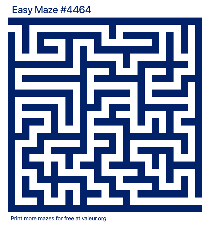 Free Printable Easy Maze number 4464