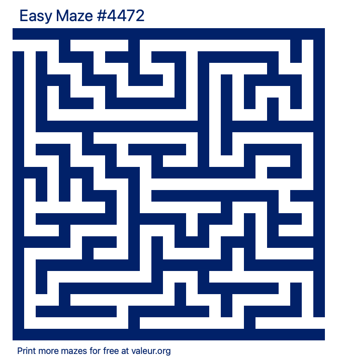 Free Printable Easy Maze number 4472