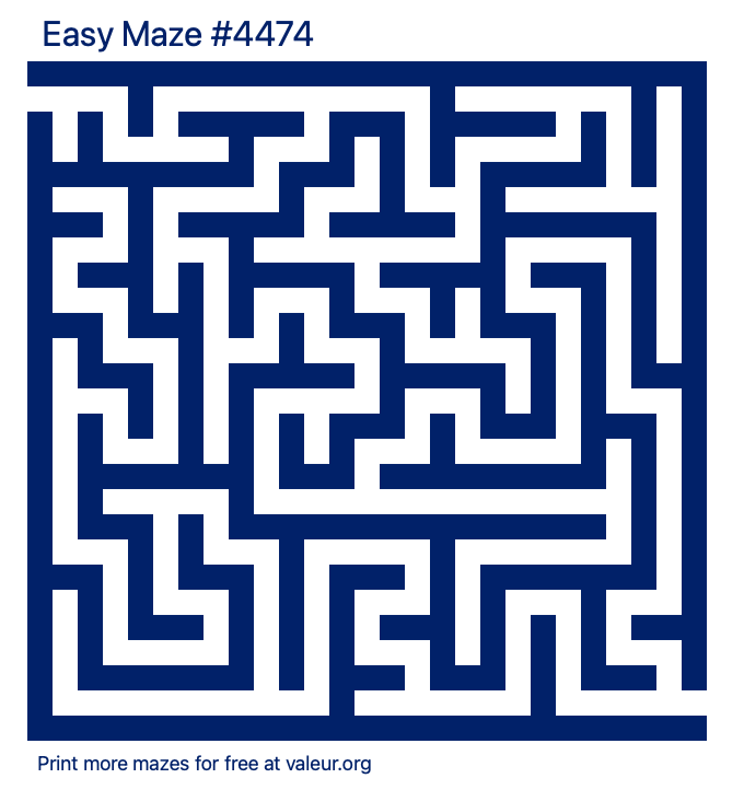 Free Printable Easy Maze number 4474