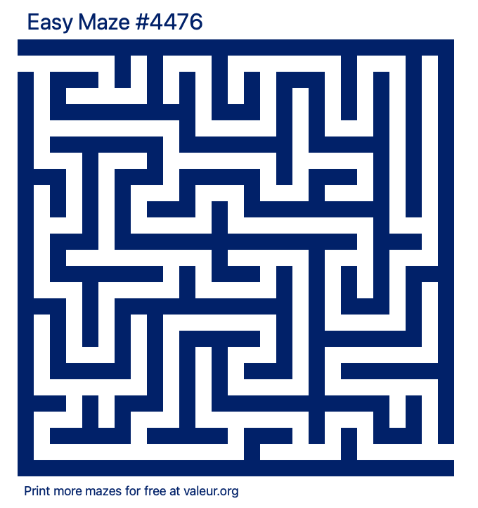 Free Printable Easy Maze number 4476