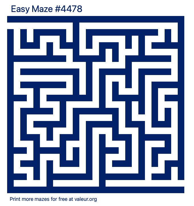 Free Printable Easy Maze number 4478