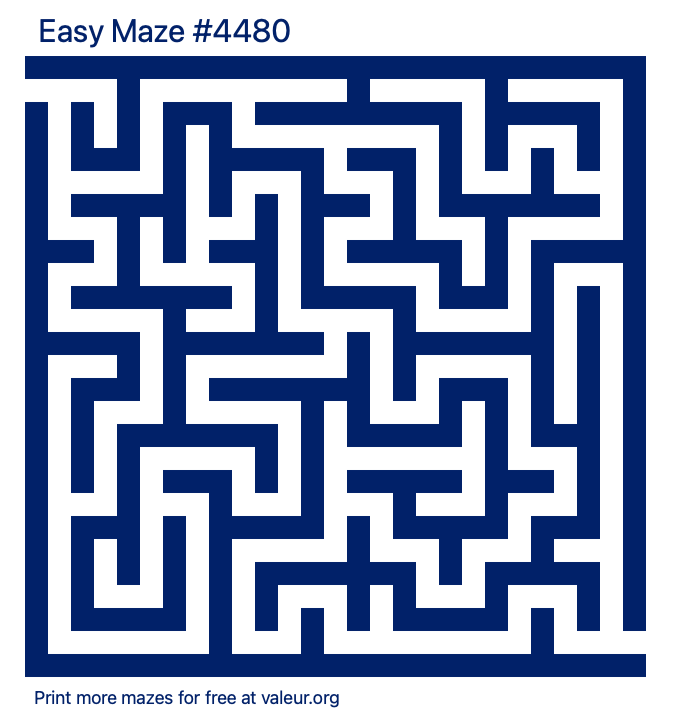 Free Printable Easy Maze number 4480