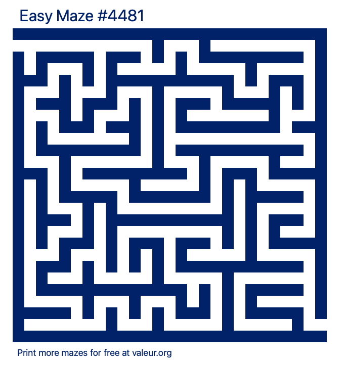 Free Printable Easy Maze number 4481