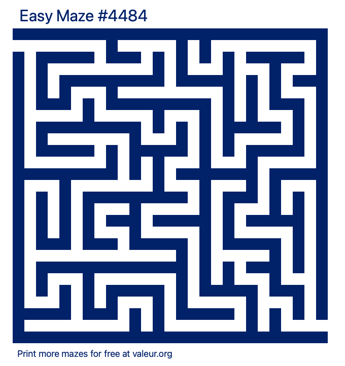 Free Printable Easy Maze number 4484