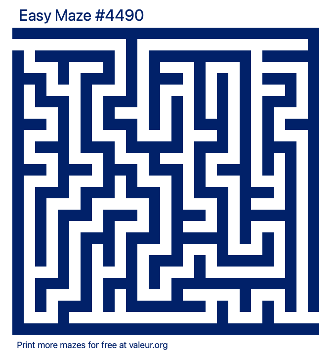 Free Printable Easy Maze number 4490