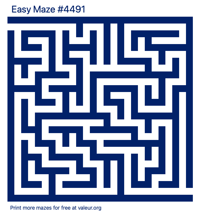 Free Printable Easy Maze number 4491