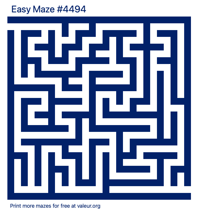 Free Printable Easy Maze number 4494
