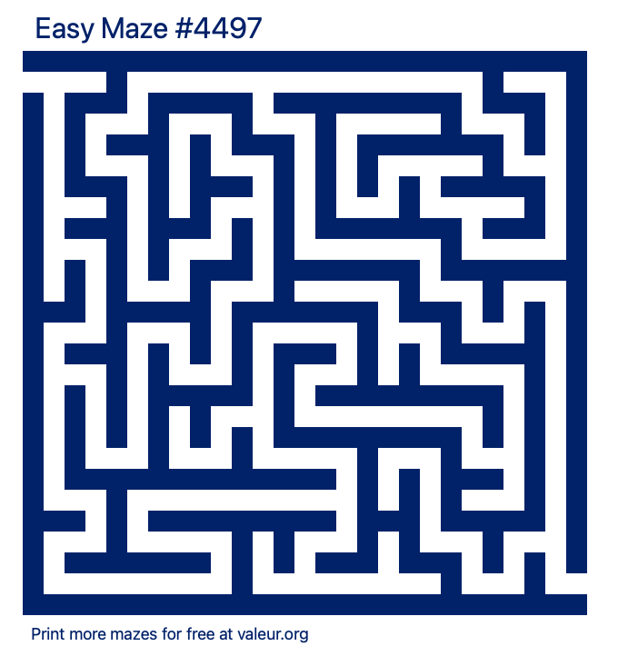 Free Printable Easy Maze number 4497
